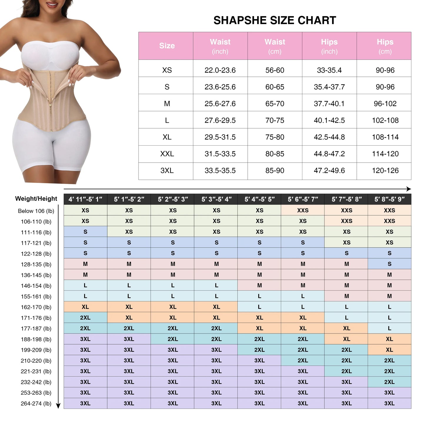 SHAPSHE Women’s Waist Shapewear Corset, Tummy Control Belly Band for Workout, Gym & Sports