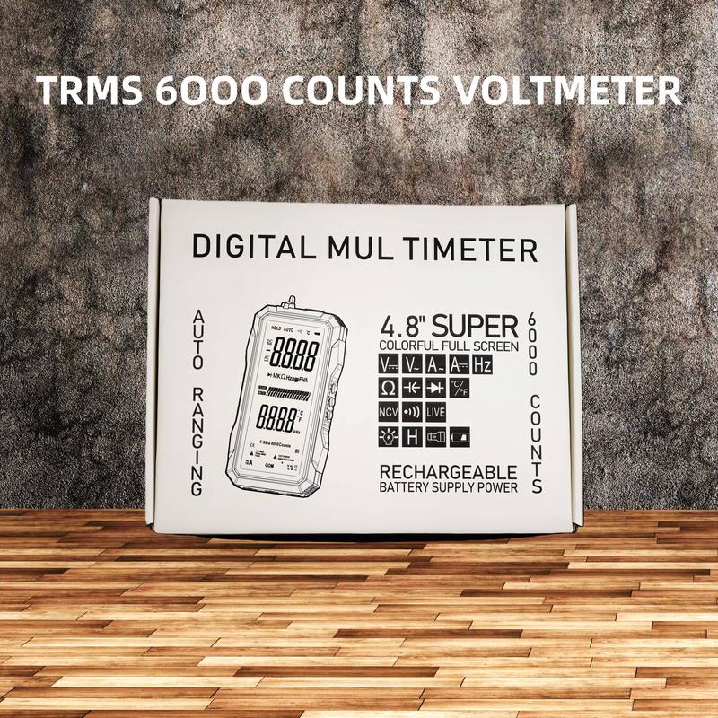 True RMS 6000-Count Digital Multimeter – Auto-Ranging Voltmeter for Home, Auto & Industrial Use