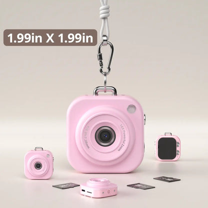 Y2K Mini Pocket Camera – 1080P Portable Vlogging Camera with 32GB SD Card and Key Clip for Teens & Travel
