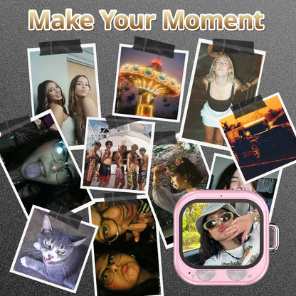 Y2K Mini Pocket Camera – 1080P Portable Vlogging Camera with 32GB SD Card and Key Clip for Teens & Travel