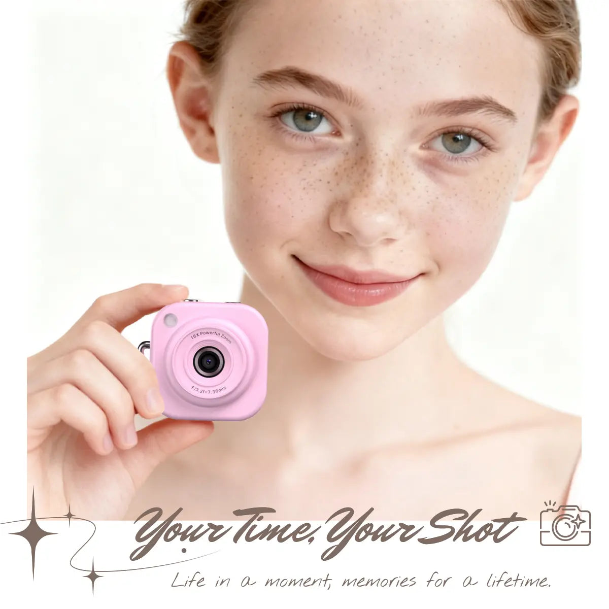 Y2K Mini Pocket Camera – 1080P Portable Vlogging Camera with 32GB SD Card and Key Clip for Teens & Travel