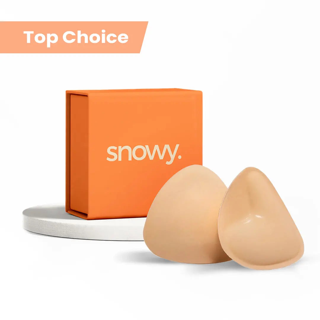 SNOWY Sticky Bra Inserts for Instant Lift & Volume, Washable & Reusable Adhesive Breast Pads, Invisible Outfit Enhancer