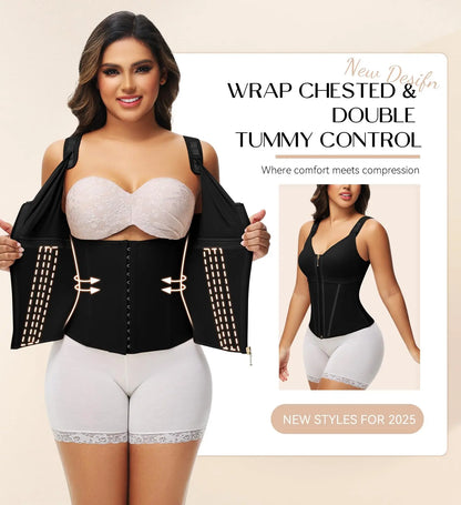 SHAPSHE Women’s Waist Shapewear with Bra, Adjustable Shoulder Straps, Tummy Control & Posture Support Body Shaper for Workout