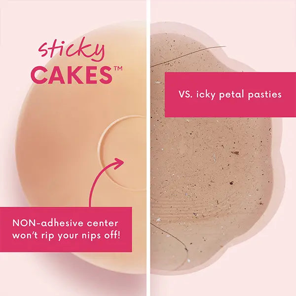 CAKES Medical-Grade Silicone Nip Nook Covers, Reusable & Adhesive-Free Sticky Circles, Seamless Invisible Bra Inserts for Women