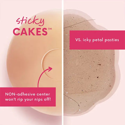 CAKES Medical-Grade Silicone Nip Nook Covers, Reusable & Adhesive-Free Sticky Circles, Seamless Invisible Bra Inserts for Women
