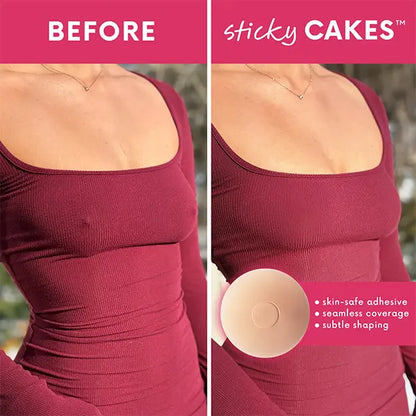CAKES Medical-Grade Silicone Nip Nook Covers, Reusable & Adhesive-Free Sticky Circles, Seamless Invisible Bra Inserts for Women