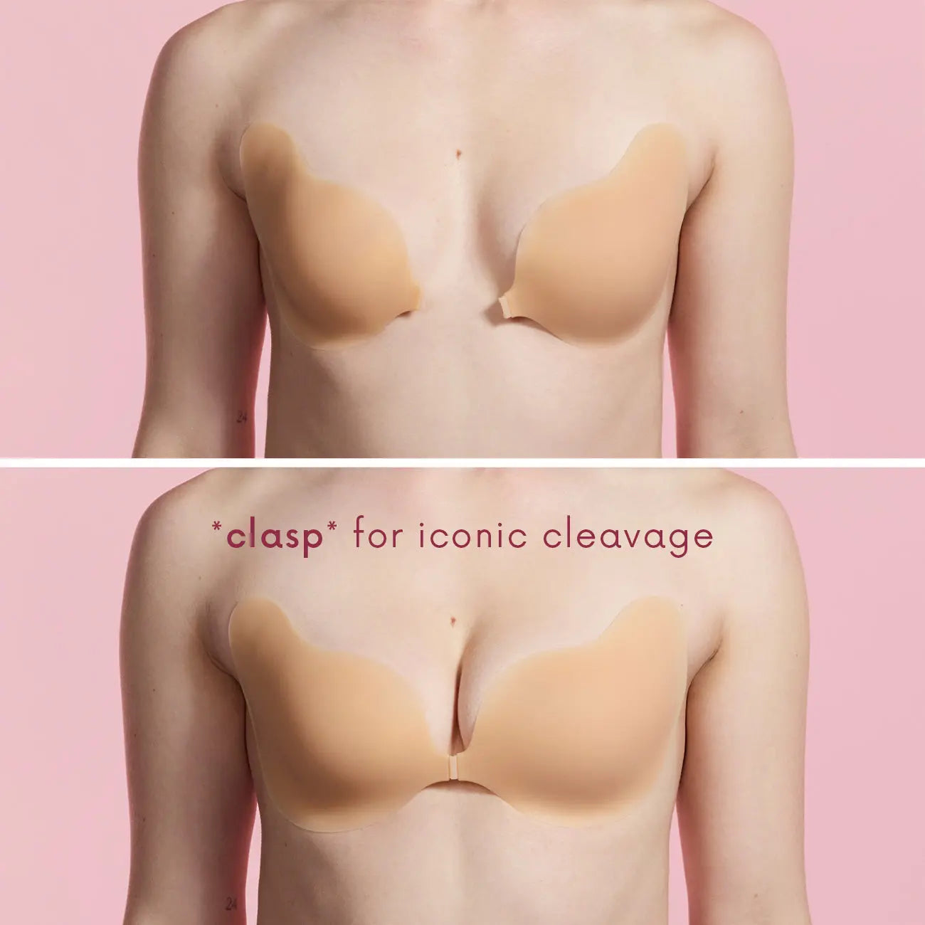 CAKES Body Silicone Cleavage Bra, Seamless Push-Up Support with Matte Finish, Reusable Invisible Bra for Strapless Dresses & Backless Styles