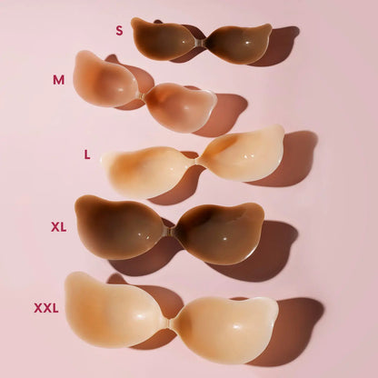 CAKES Body Silicone Cleavage Bra, Seamless Push-Up Support with Matte Finish, Reusable Invisible Bra for Strapless Dresses & Backless Styles