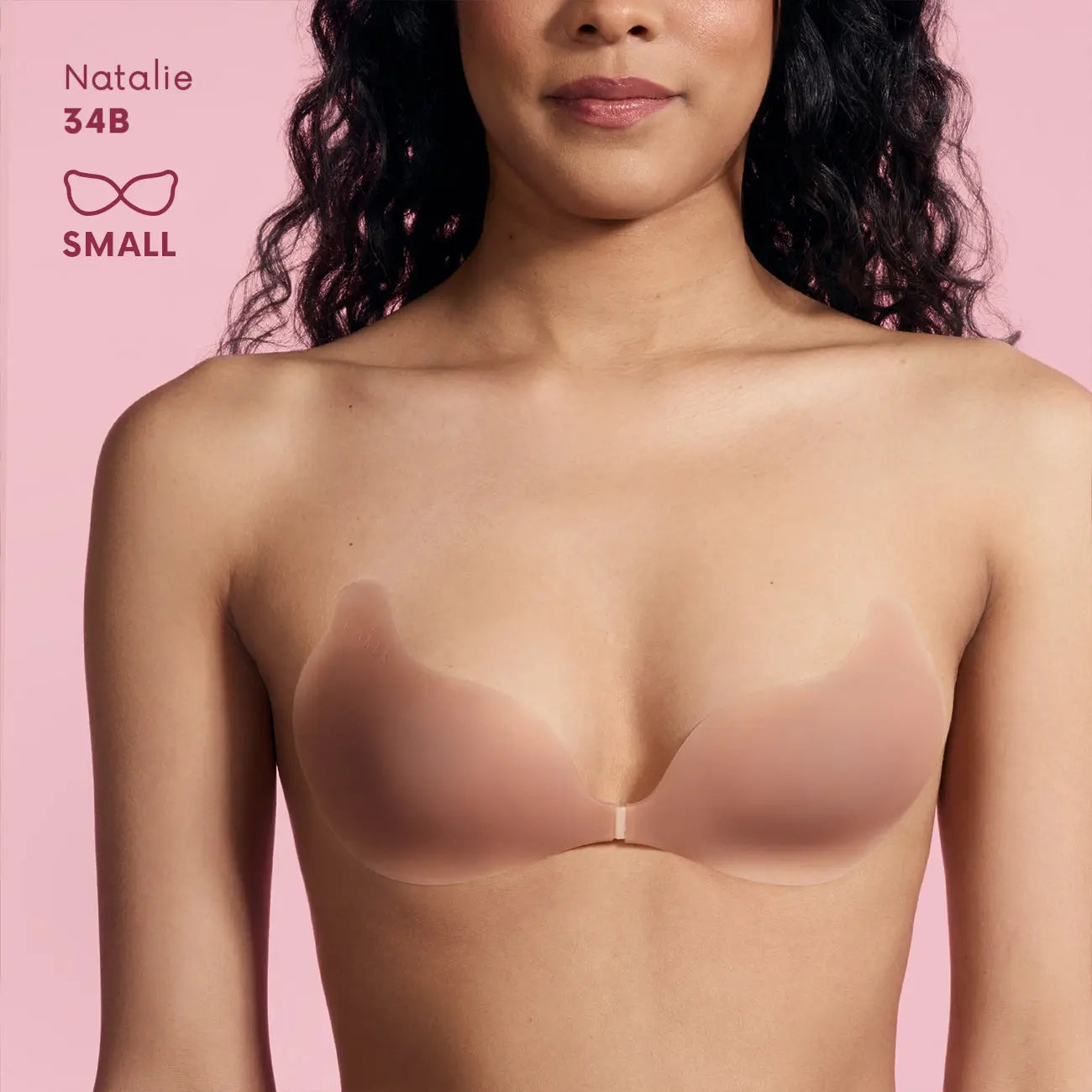 CAKES Body Silicone Cleavage Bra, Seamless Push-Up Support with Matte Finish, Reusable Invisible Bra for Strapless Dresses & Backless Styles