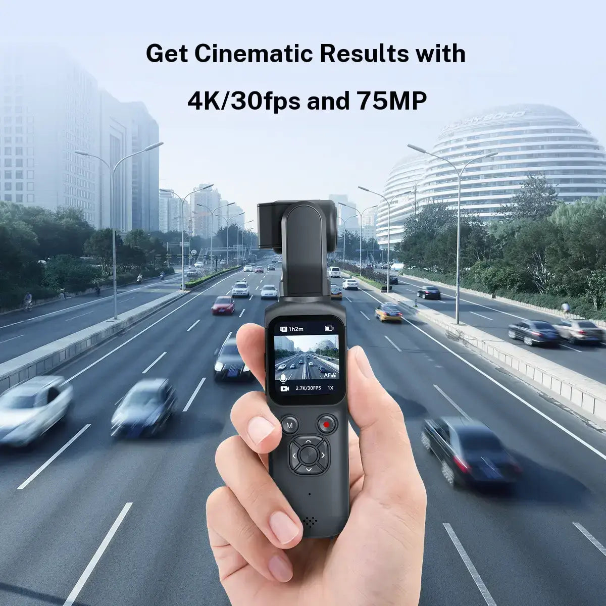 WIKICO 4K Pocket Camera – Portable Wi-Fi Vlogging Camcorder with Face Tracking, 16GB Memory Card and Tripod for Everyday Filming