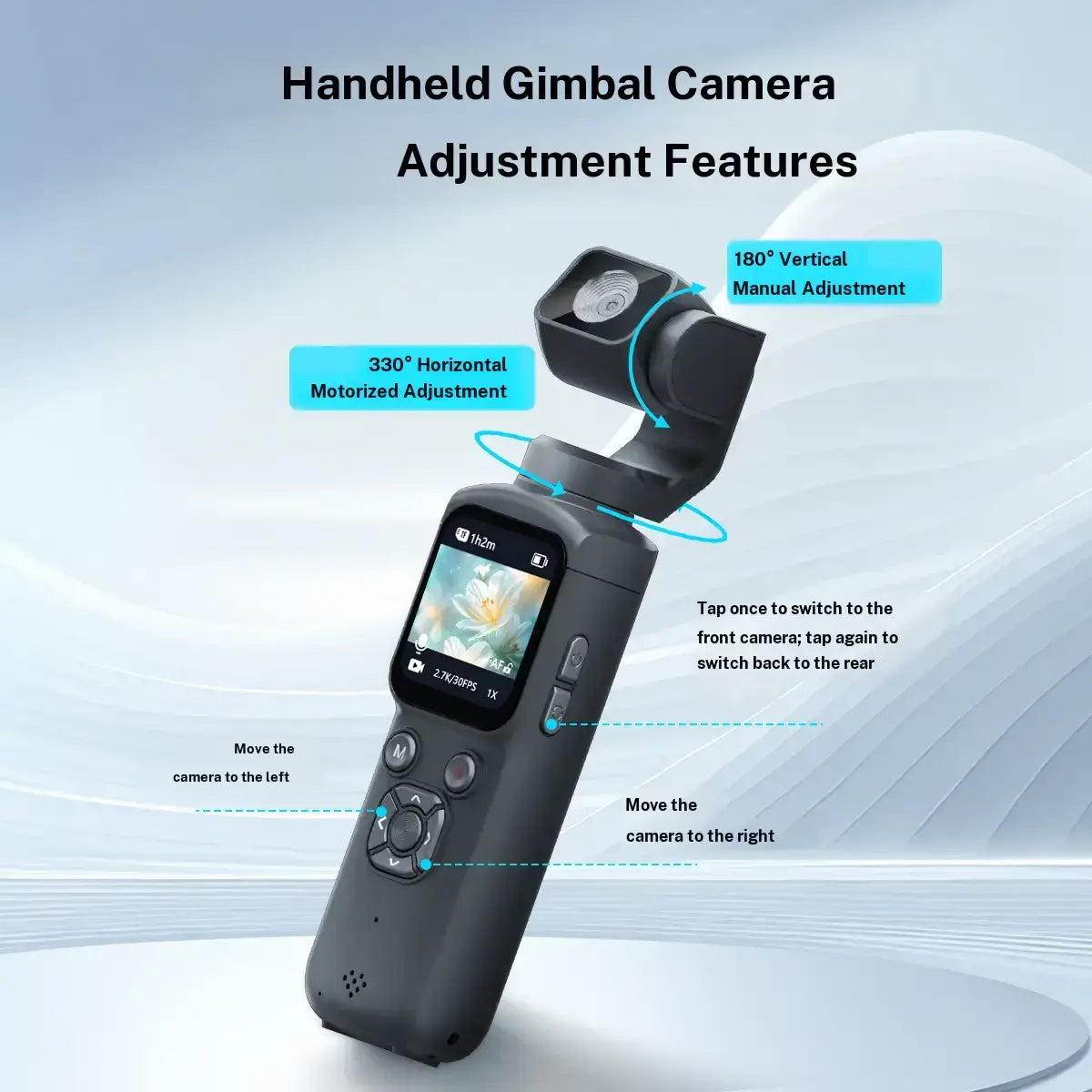 WIKICO 4K Pocket Camera – Portable Wi-Fi Vlogging Camcorder with Face Tracking, 16GB Memory Card and Tripod for Everyday Filming