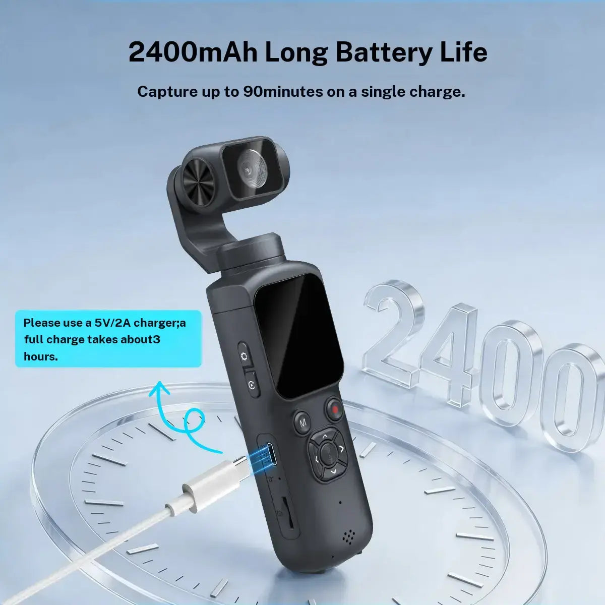 WIKICO 4K Pocket Camera – Portable Wi-Fi Vlogging Camcorder with Face Tracking, 16GB Memory Card and Tripod for Everyday Filming