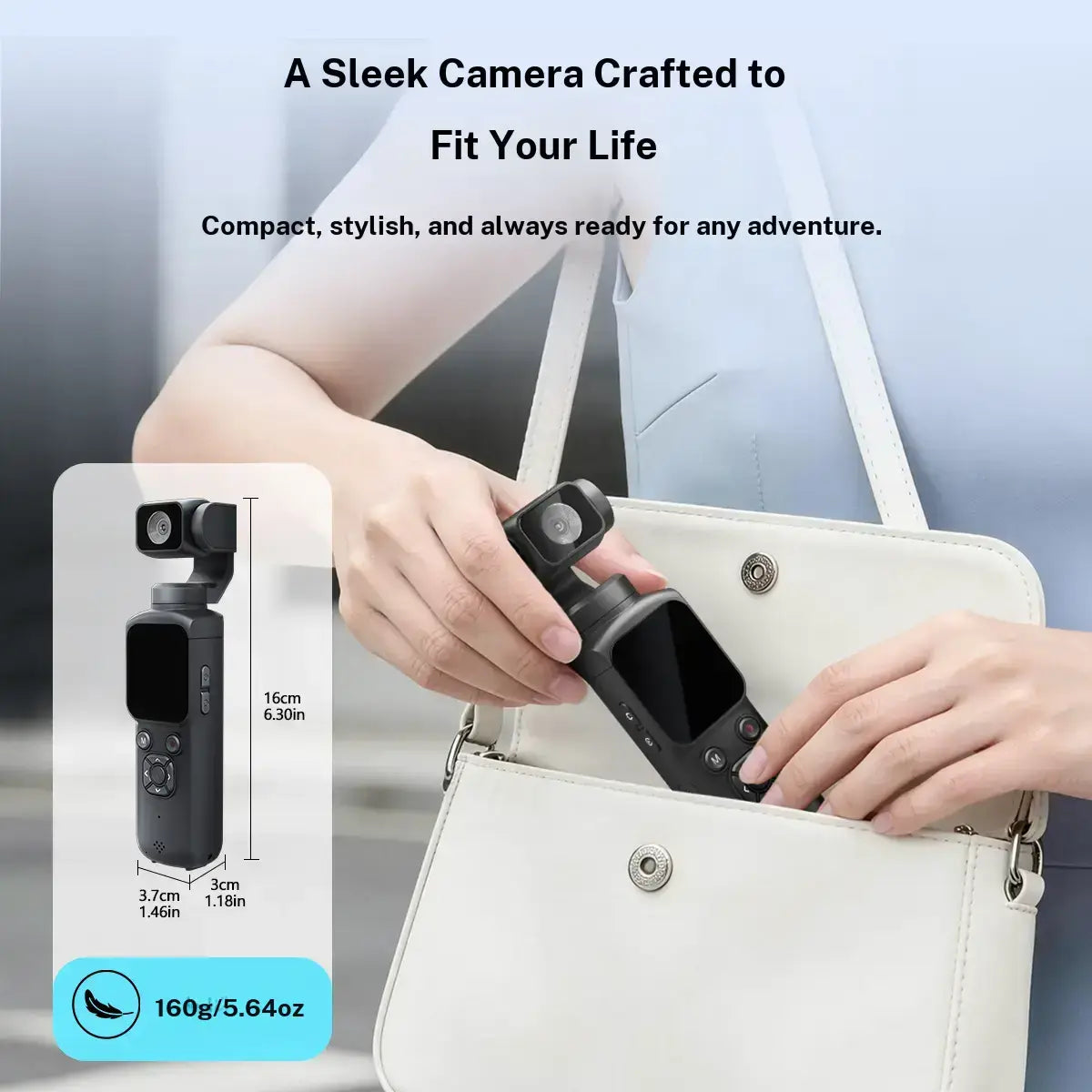 WIKICO 4K Pocket Camera – Portable Wi-Fi Vlogging Camcorder with Face Tracking, 16GB Memory Card and Tripod for Everyday Filming