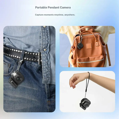 Retro Mini Keychain Camera – 4K 64MP Pocket Video Camera with LED Light and 32GB Card for Kids, Teens & New Photographers