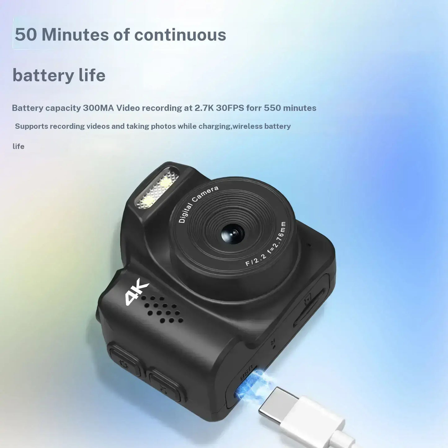 Retro Mini Keychain Camera – 4K 64MP Pocket Video Camera with LED Light and 32GB Card for Kids, Teens & New Photographers