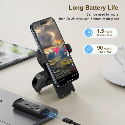 Wireless TikTok Scrolling Remote – Phone Stand with Bluetooth Page Turner, Camera Shutter & Video Recording Control for iPhone & Android