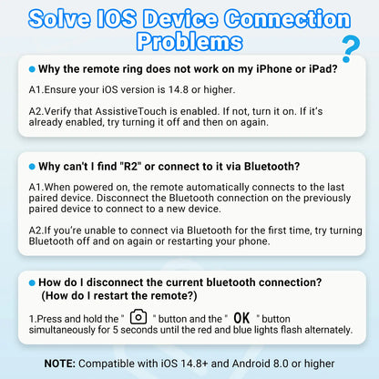 Bluetooth TikTok Scrolling Ring – Wireless Page Turner, Camera Shutter Remote for iPhone, Android, Kindle App & Video Recording