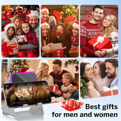 5-in-1 Bluetooth Speaker Phone Stand – 3500mAh Emergency Power Bank, 360° Adjustable Holder with 8 RGB Ambient Lighting Modes