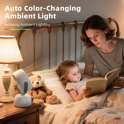 Rechargeable Smart Tracking Fan – 150° Auto-Follow Desk Fan with 200 Adjustable Speeds, LED Display & Ambient Light for Home and Office